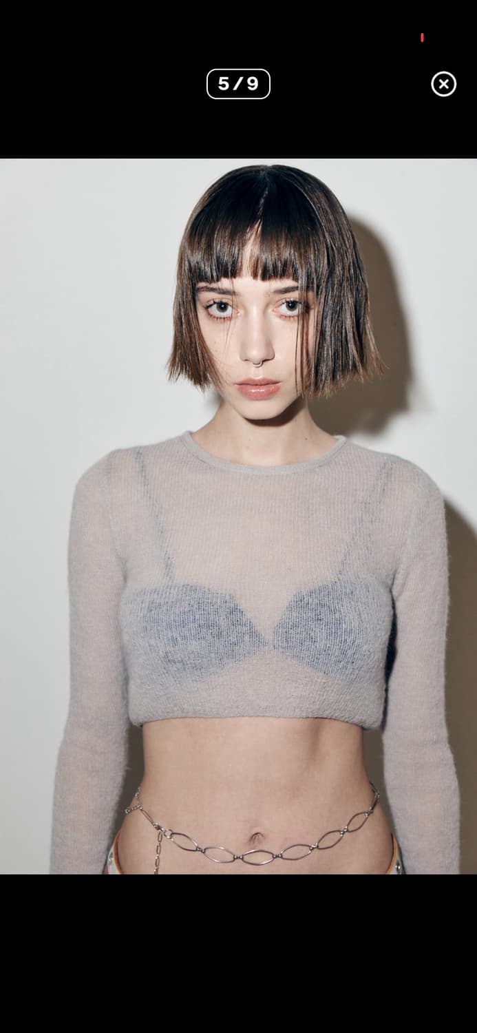 *해외출국으로 판매중단예정* 스튜디오테이블 크롭 알파카 니트 아이보리 상품이미지7