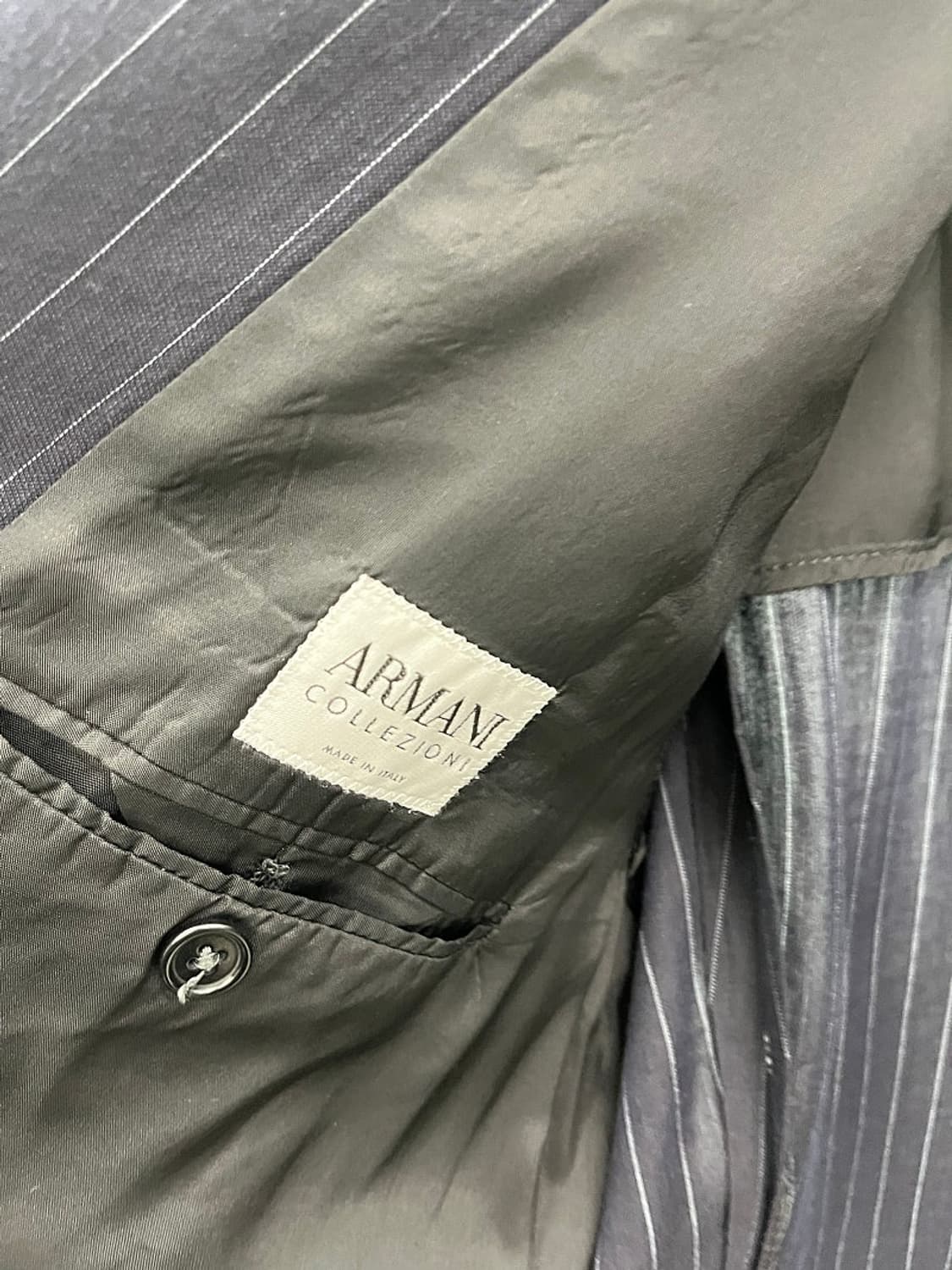 110) 알마니꼴레지오니 스트라이프 린넨자켓  상품이미지4