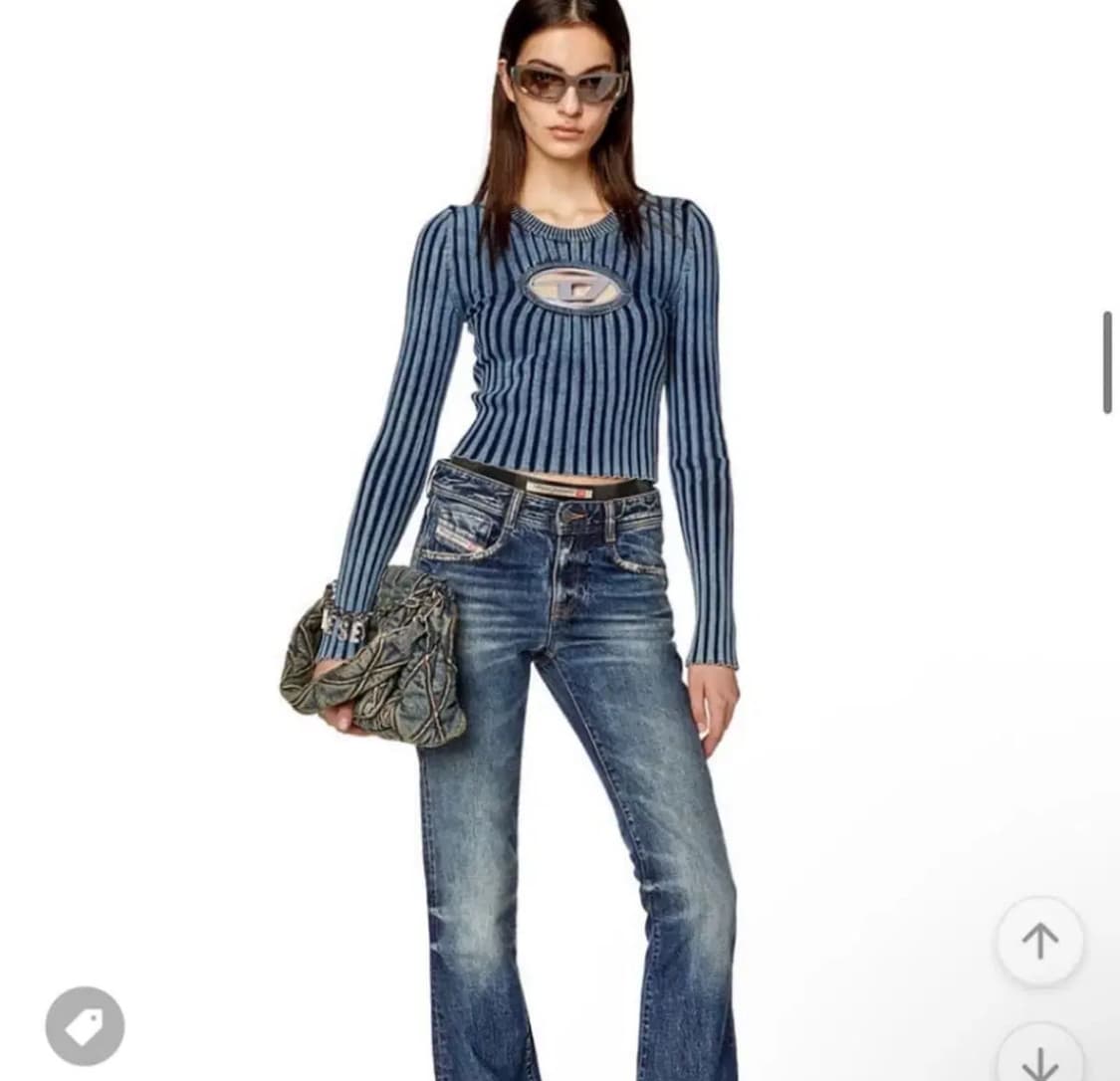 (새상품) 디젤 빅로고 워싱 니트 상품이미지3