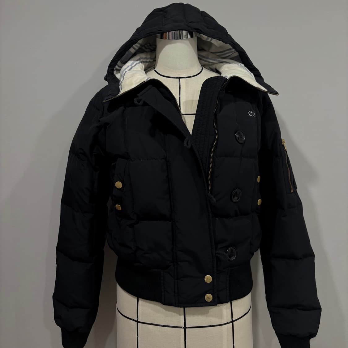 라코스테 vintage 라이브 후드 푸퍼 숏패딩 상품이미지1