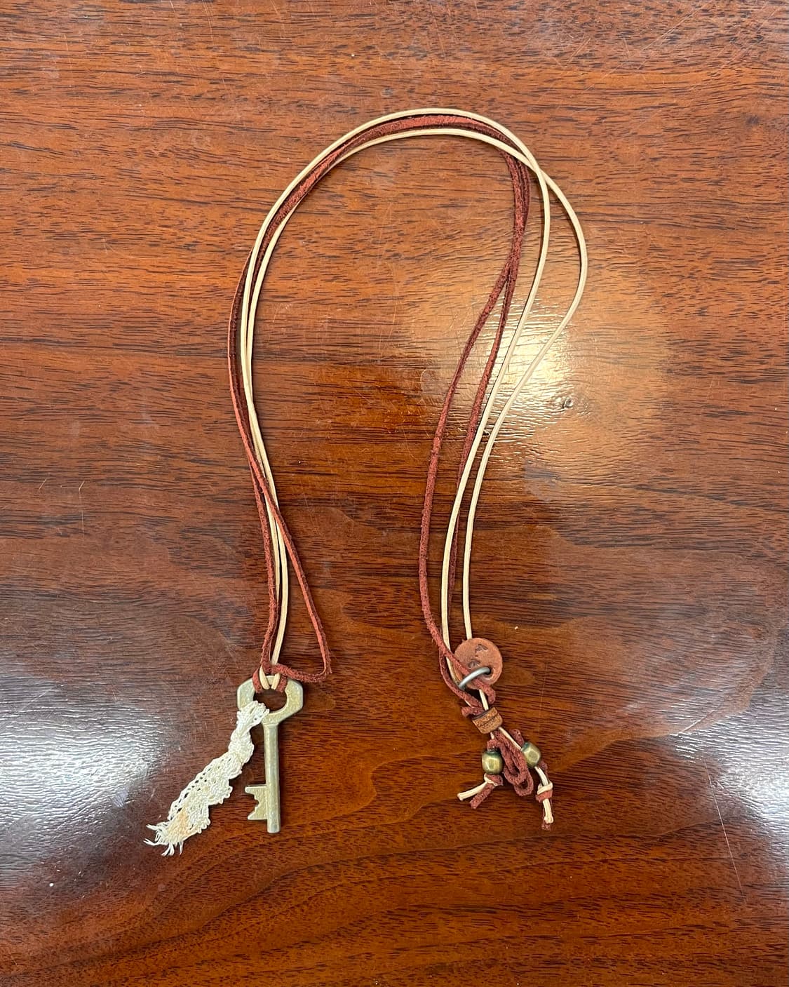 빈티지 열쇠 레더 스트랩 목걸이 상품이미지1