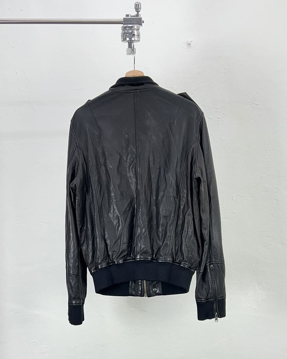 돌체 앤 가바나 램스킨 플레이트 니팅 하이넥 레더 자켓 상품이미지6