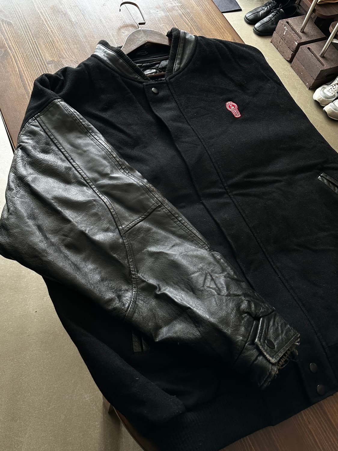  KENWORTH TRUCK CENTRES 울 레더 바시티 자켓 상품이미지1