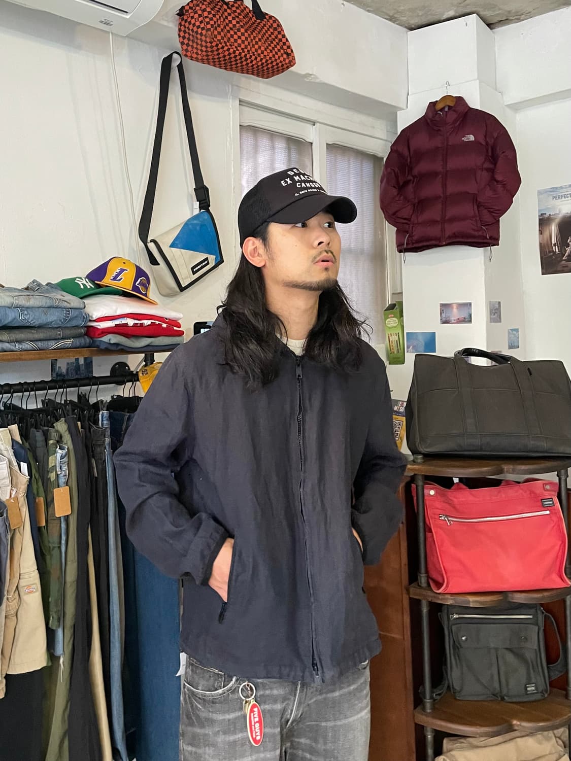 DKNY Hooded Linen Jacket Black L 상품이미지2