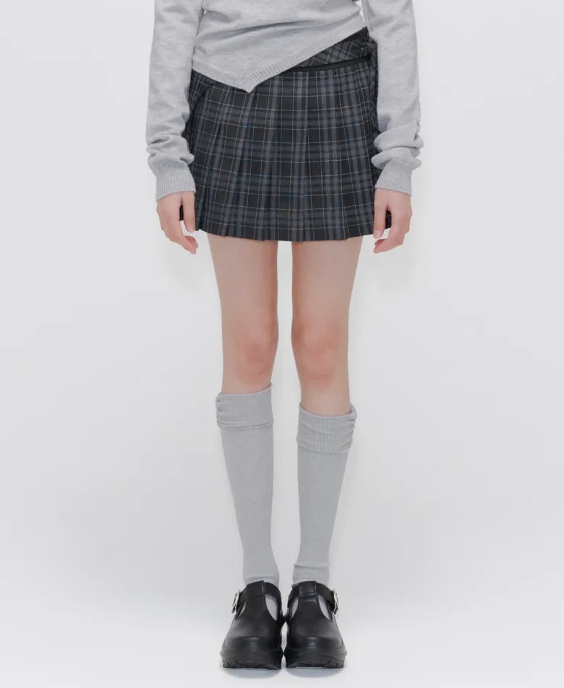 미세키서울 포켓 레이어드 체크 스커트 상품이미지3