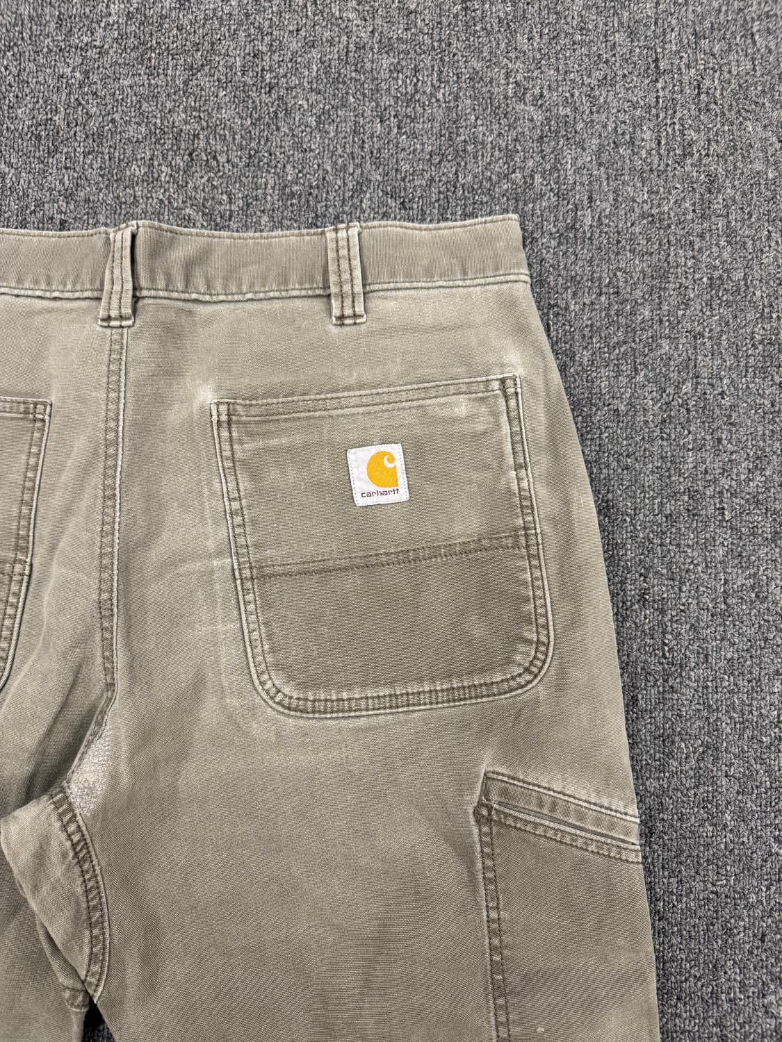 36)칼하트 빈티지 모스그린 더블니 워크팬츠 상품이미지9