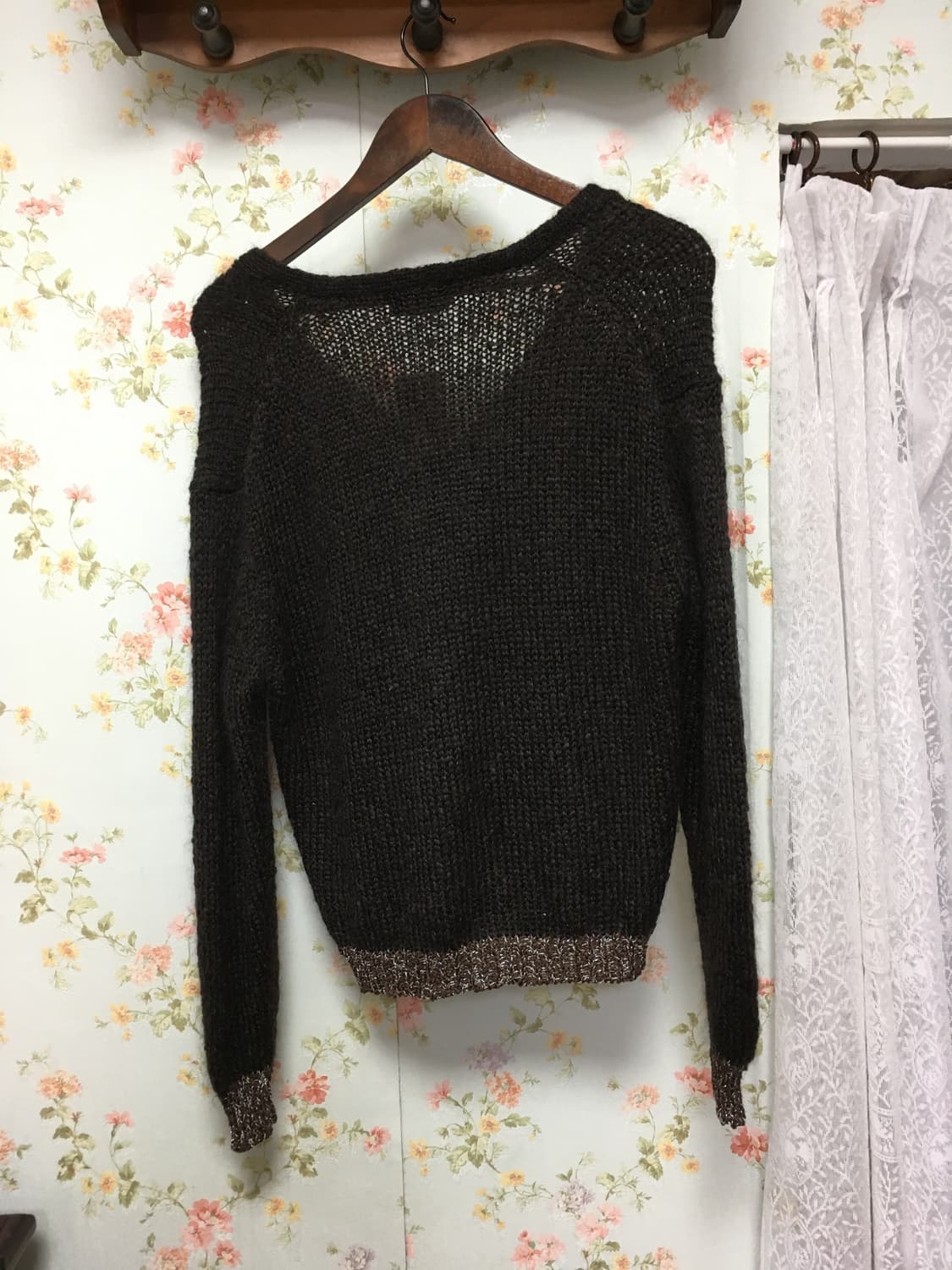 빈티지 배색 가디건 상품이미지2