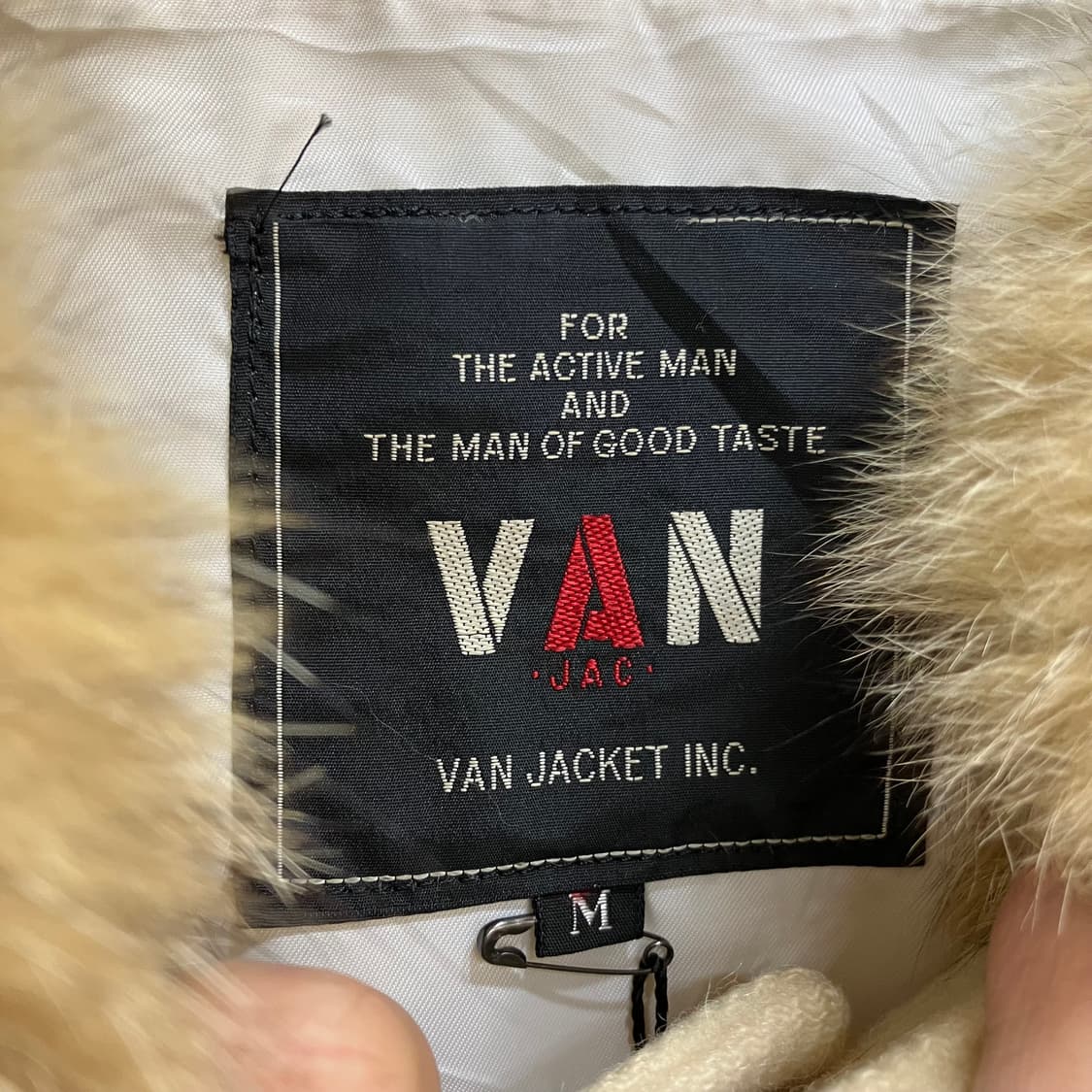 VAN 아이보리 퍼 후드 코트 M 상품이미지2