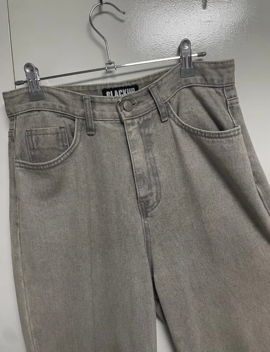 [M]블랙업 그레이 와이드 팬츠 데님 청바지 상품이미지2