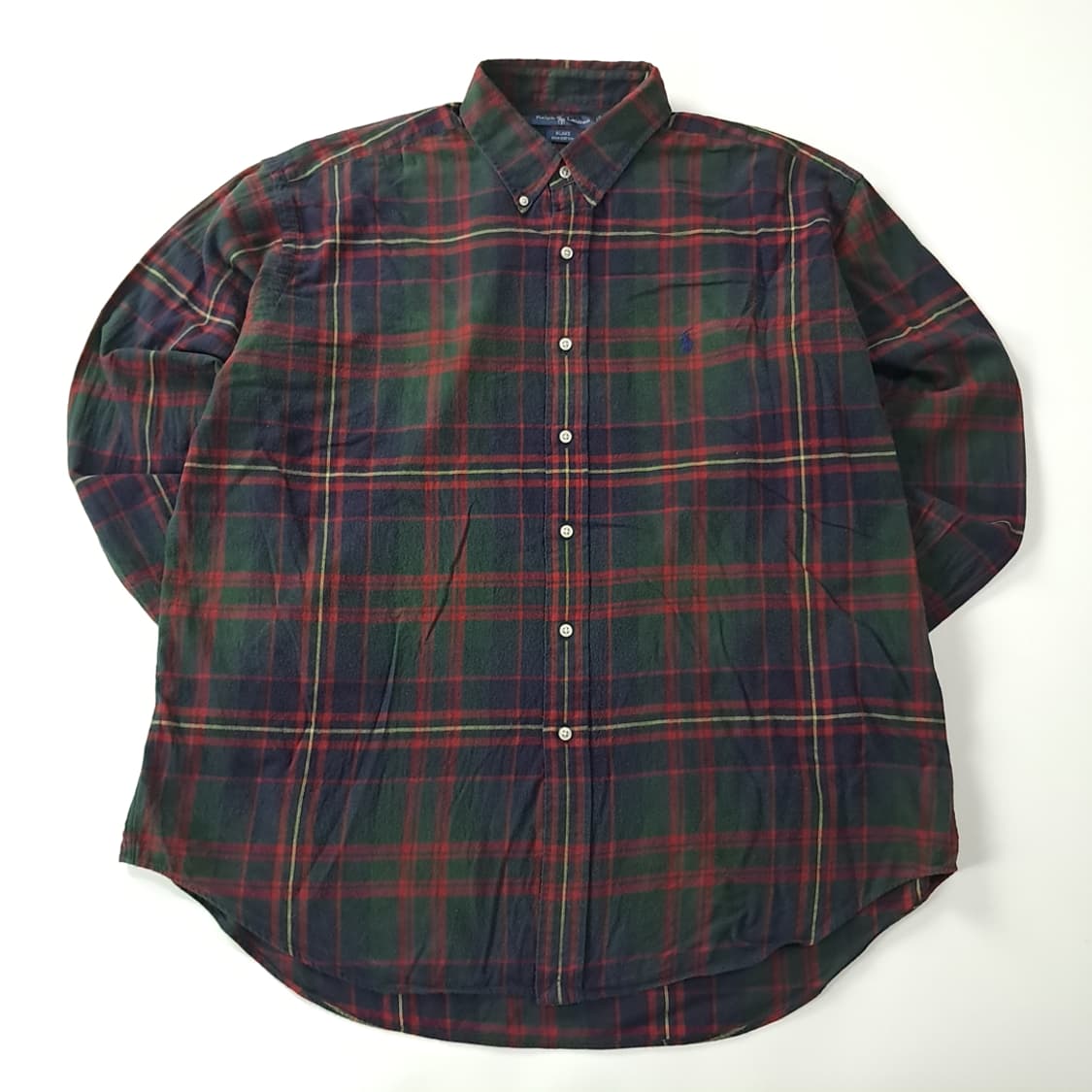 CK222 XL 폴로 90s 홍콩판 블랙워치 라이트플란넬 셔츠 남방 상품이미지1