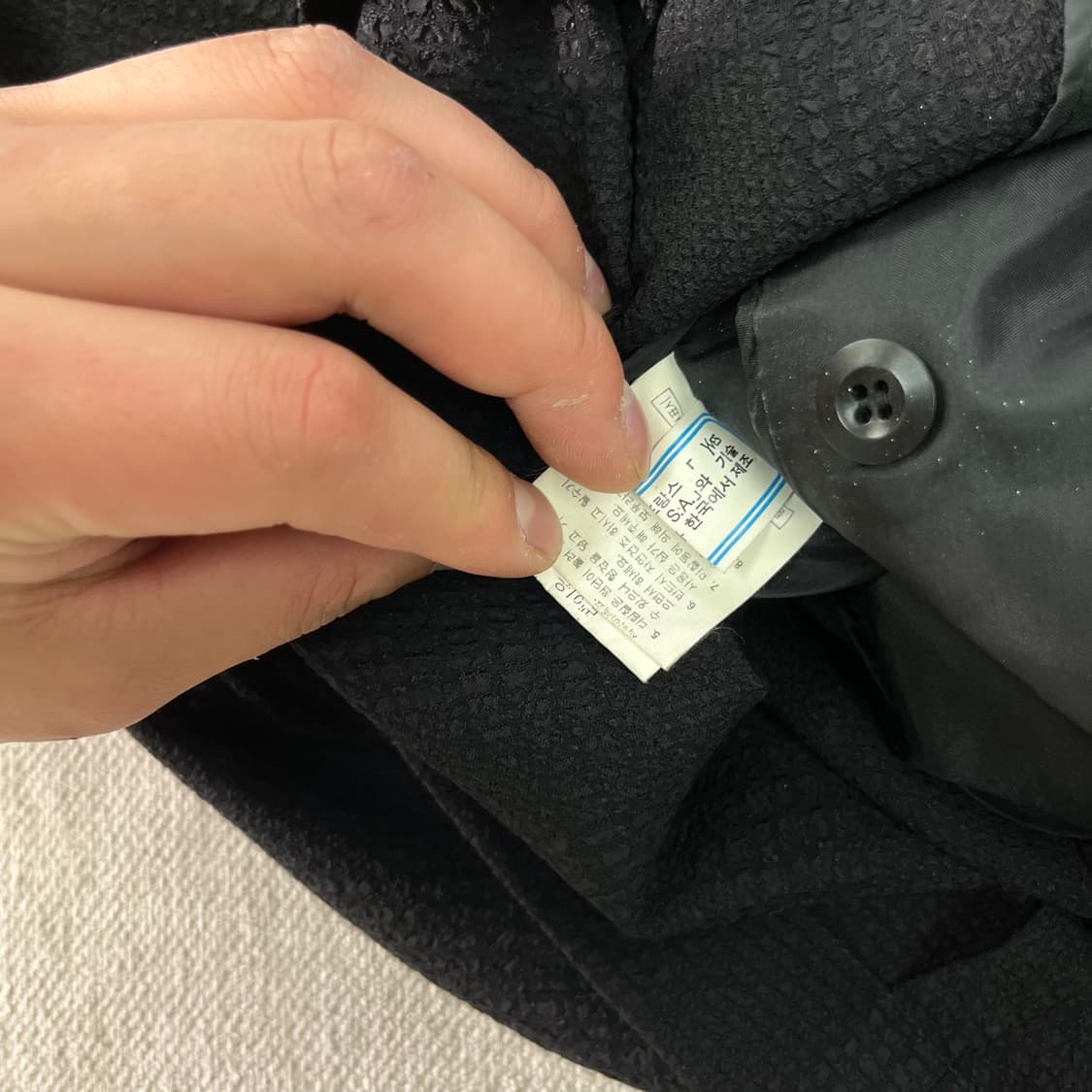 100 입생로랑 90s 시어서커 블랙 투버튼 블레이저 자켓 상품이미지5