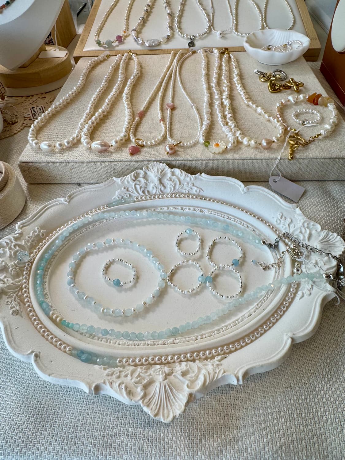 모두가 예쁘다고 한 아쿠아마린 비드반지🩵💍🤍 상품이미지5