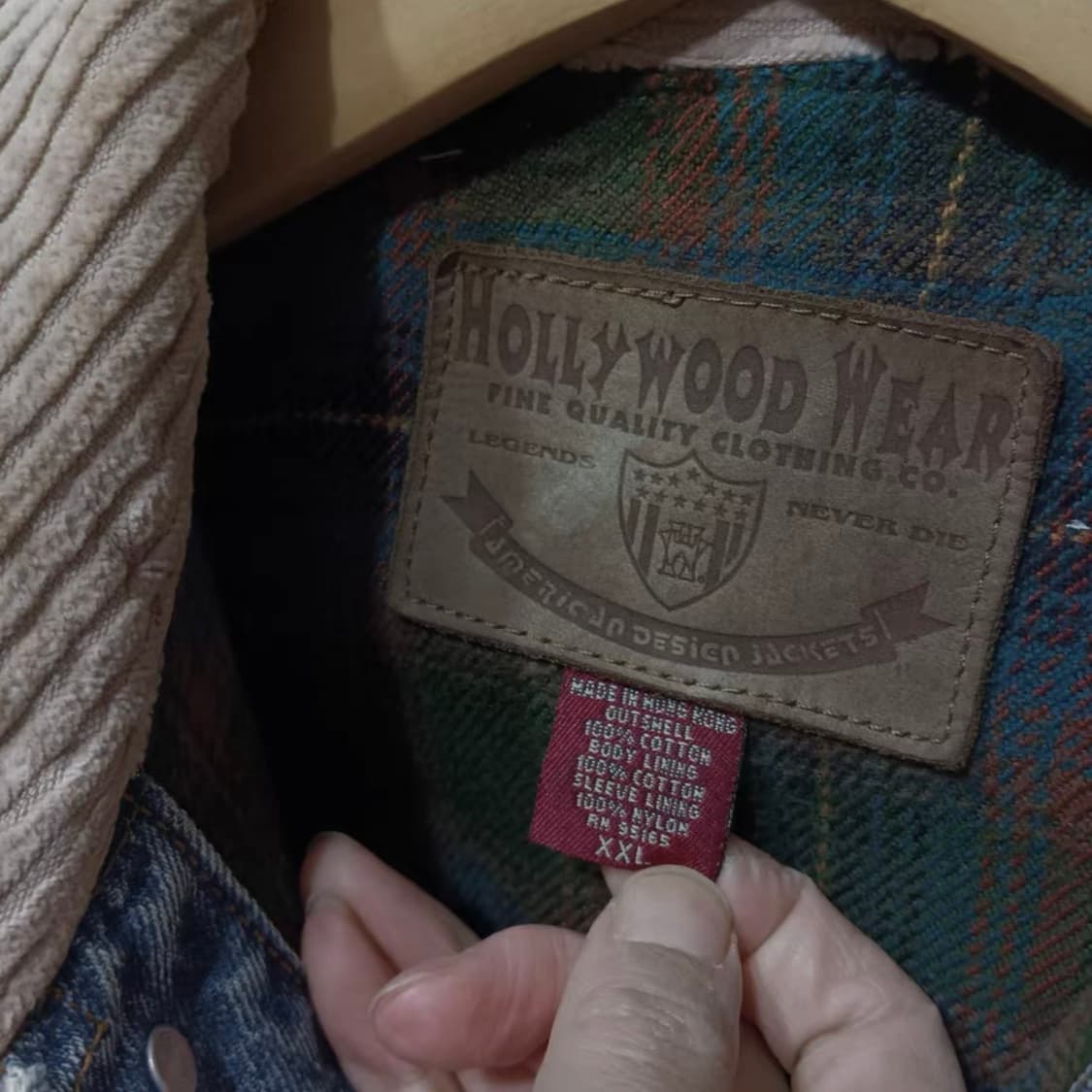 90s Vintage Hollywood Wear 코듀로이 칼라 상품이미지2