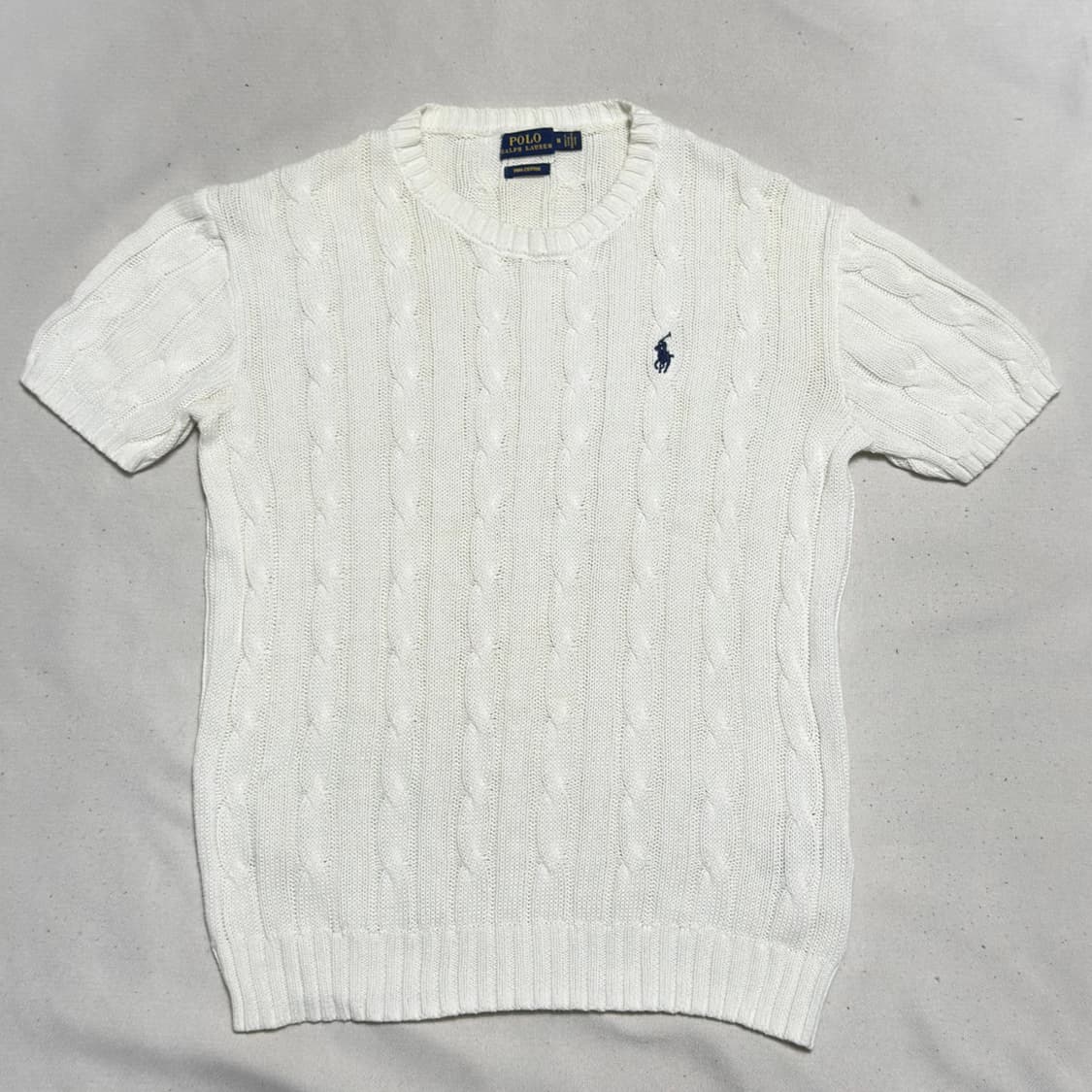 M 폴로랄프로렌 화이트 케이블 반팔 니트 상품이미지2
