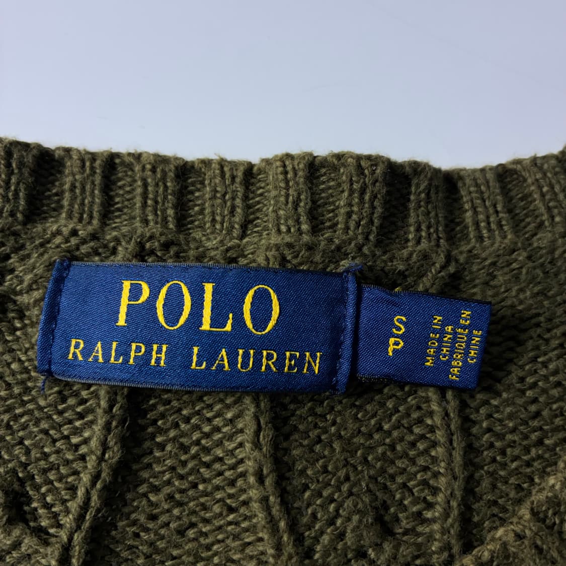 Polo  폴로 랄프로렌 자수 코튼 카키 꽈배기 니트  상품이미지4