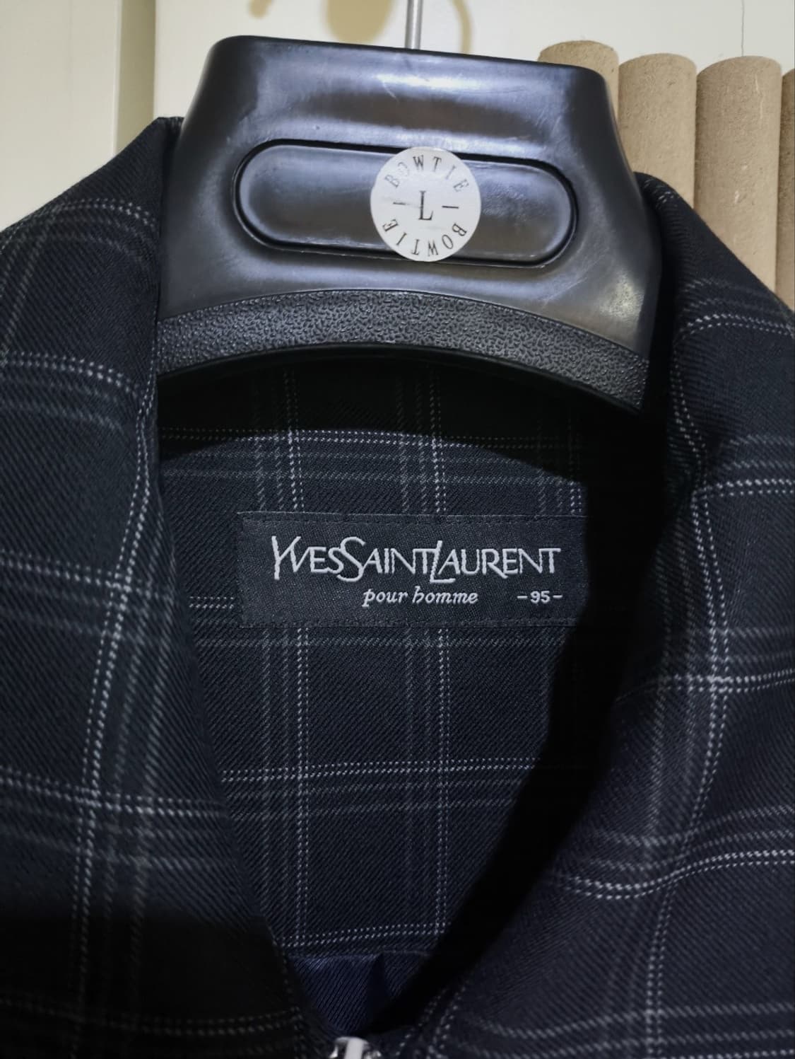 95 입생로랑 체크 레트로 블루종 봄버자켓 상품이미지2