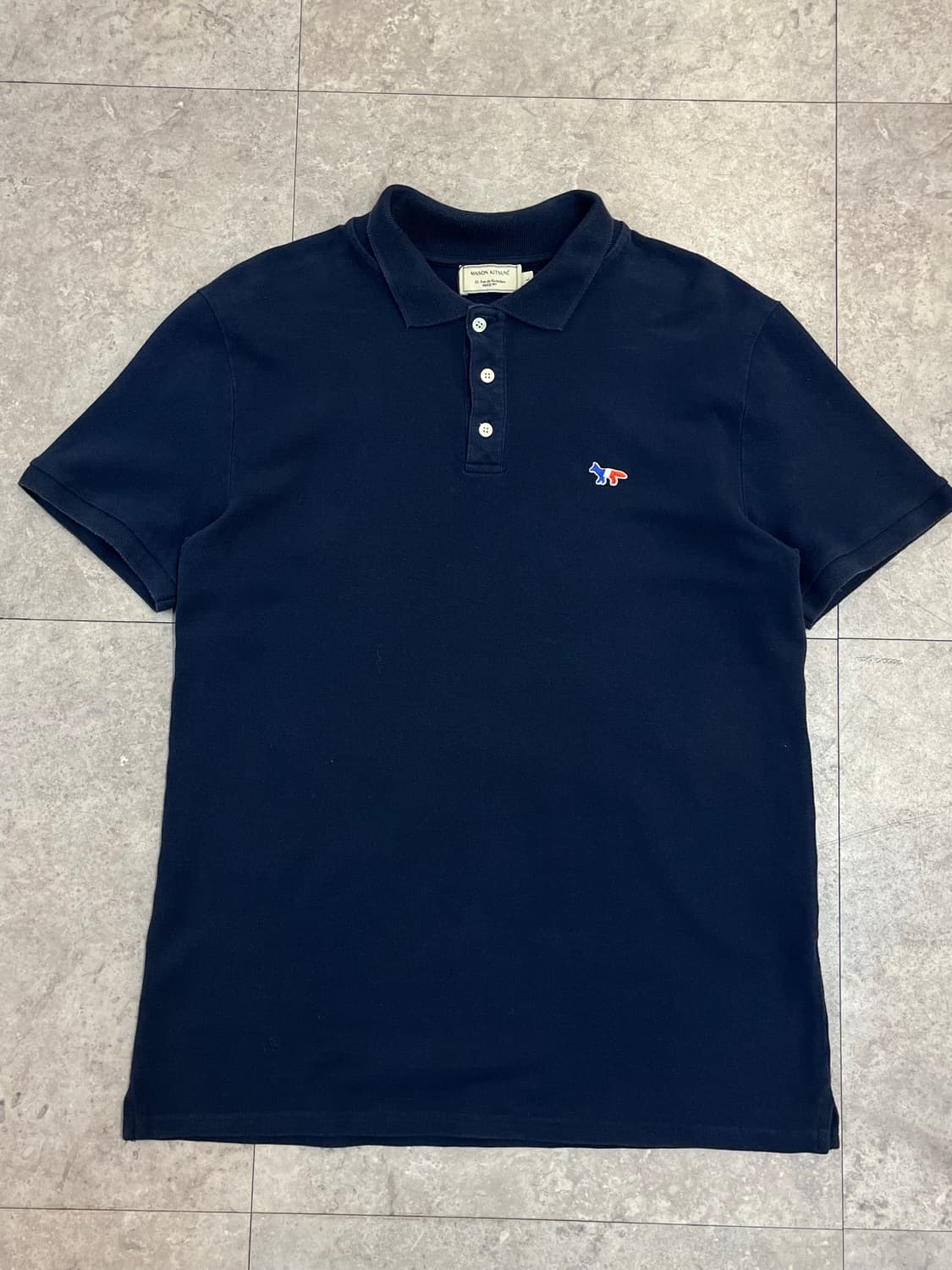 메종키츠네 반팔 카라티 네이비 L #csz2744 상품이미지5