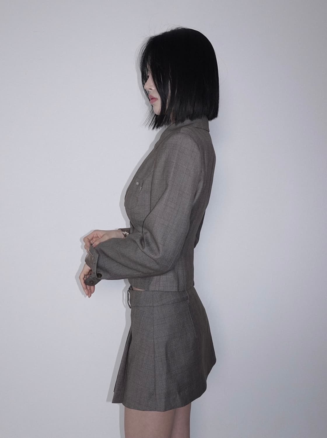 (새상품) 페일제이드 데뮤어 드뮤어 크롭 셋업 스커트 브라운  상품이미지6