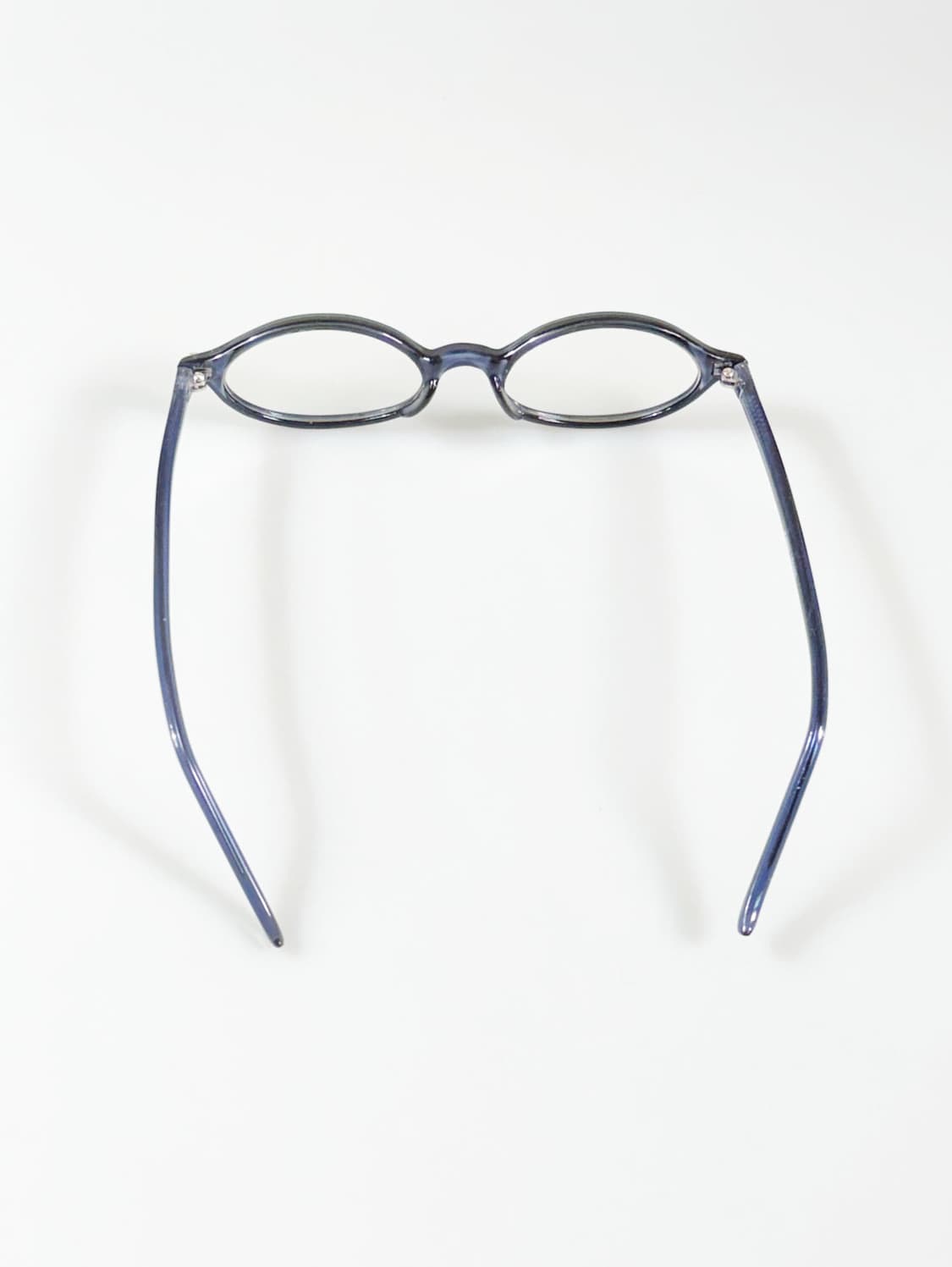 90s 뿔테 네이비 블루 오벌 프레임 빈티지 안경 상품이미지5