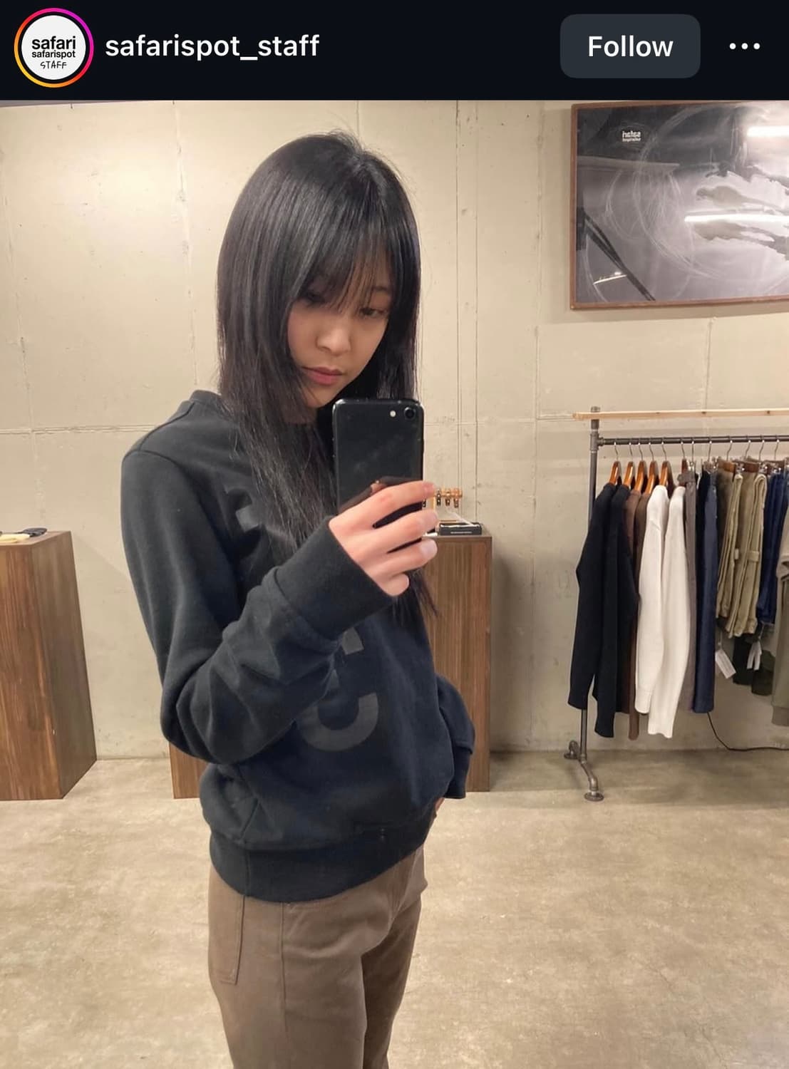 사파리스팟 맨투맨 1/2 Basic Safari Crew 블랙 상품이미지3