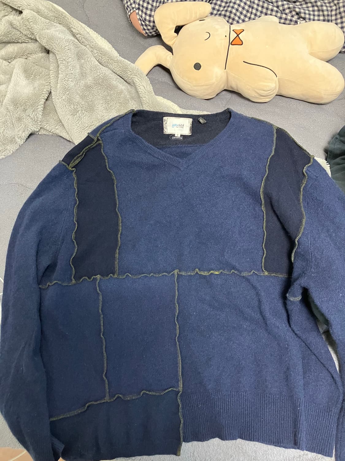 나나미카 x Yoused 리메이크 패치워크 니트 상품이미지1