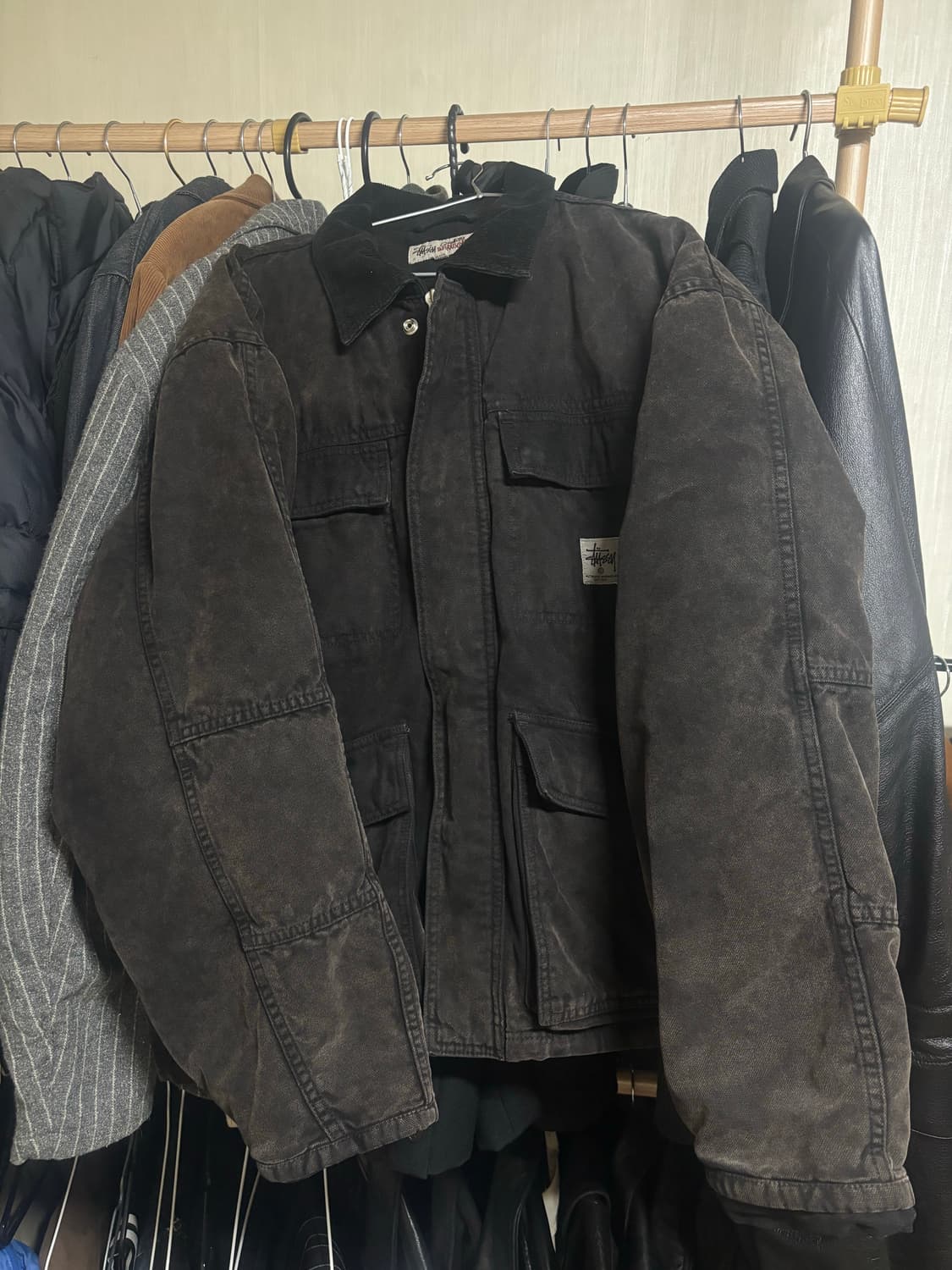 Stussy 워시드 캔버스 샵 자켓 XL 상품이미지1