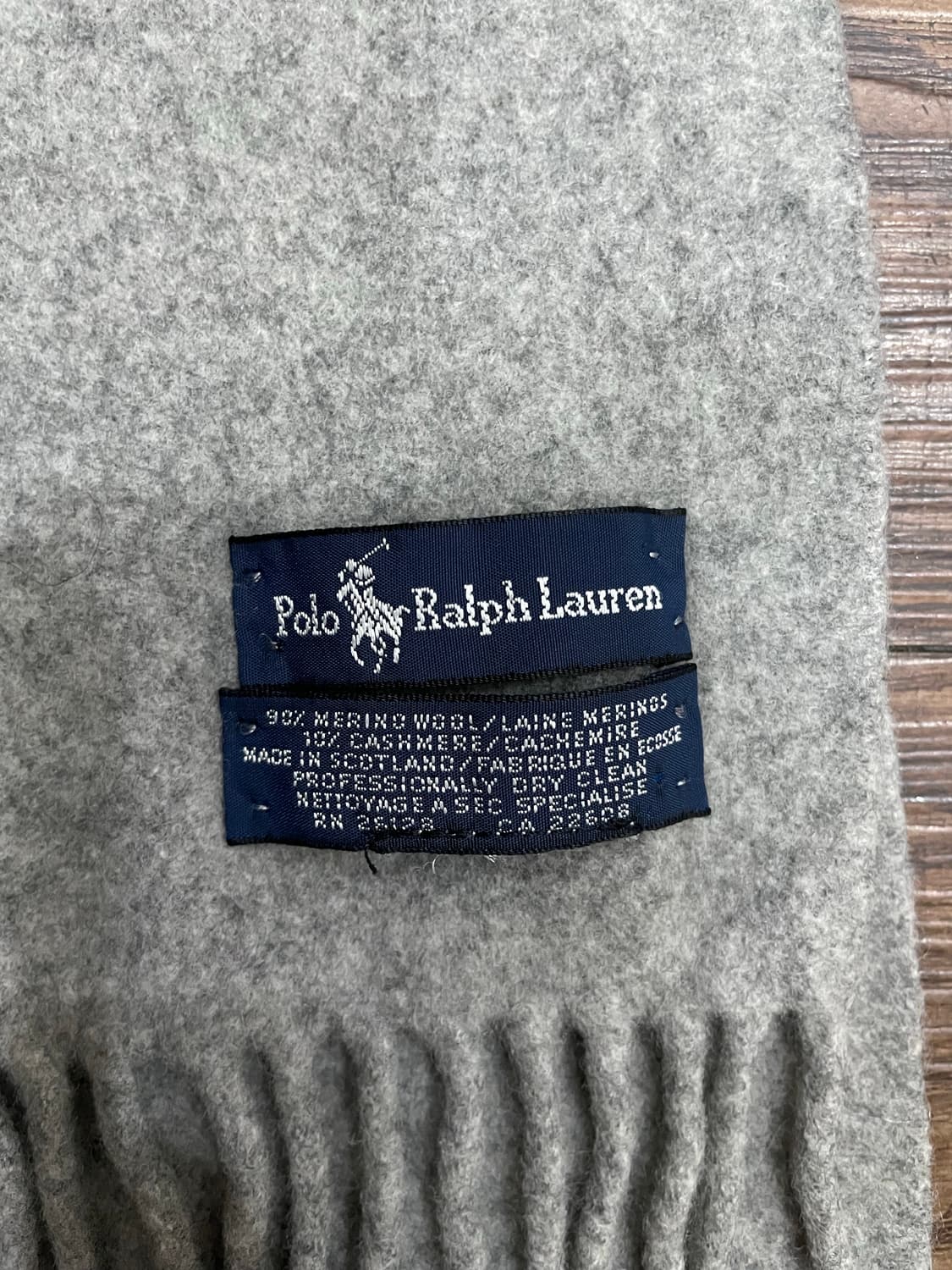 폴로 랄프로렌 울캐시미어 쁘띠 머플러 목도리 그레이 상품이미지2