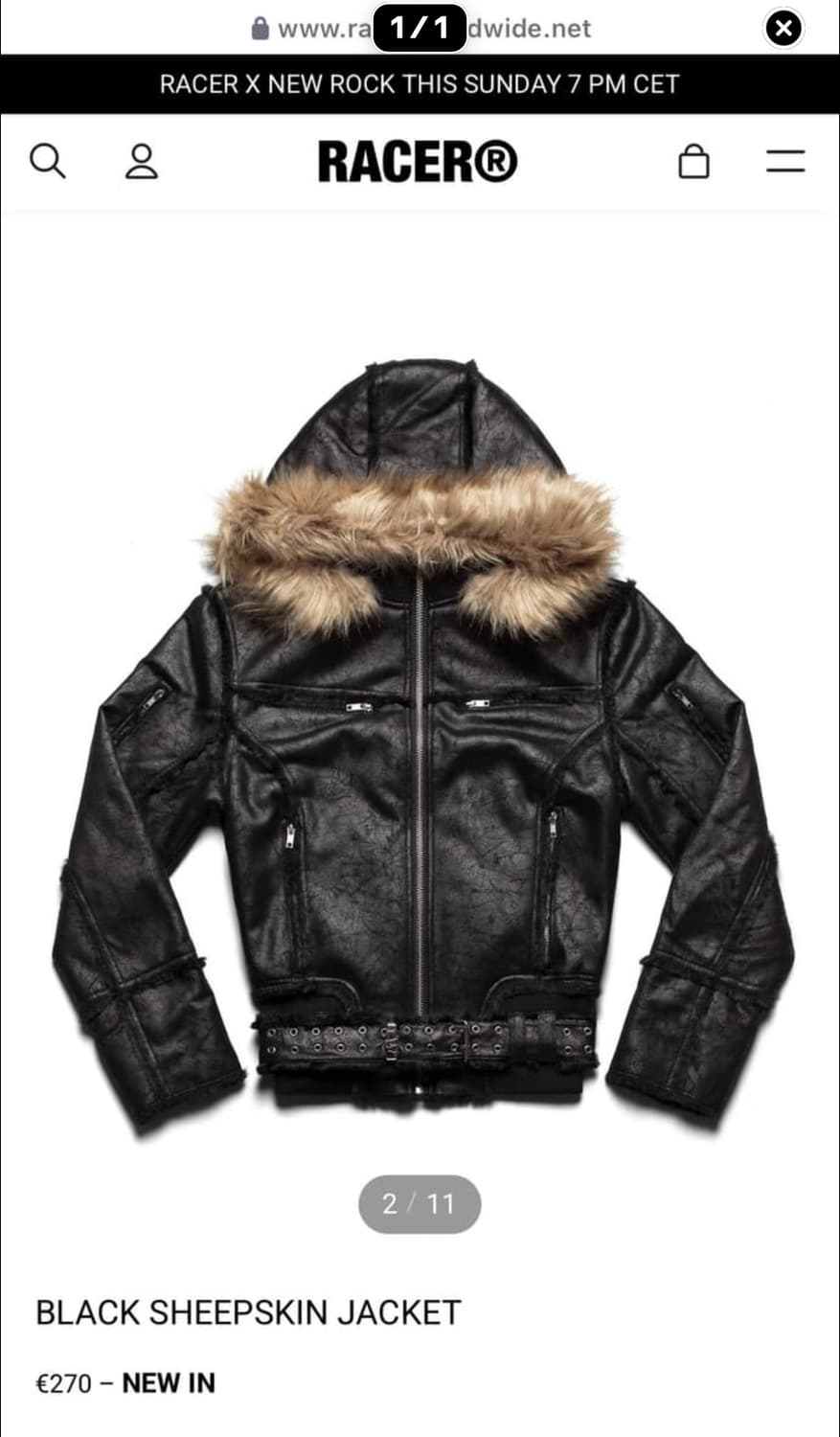 (구매합니다) racer worldwide BLACK SHEEPSKIN  상품이미지1