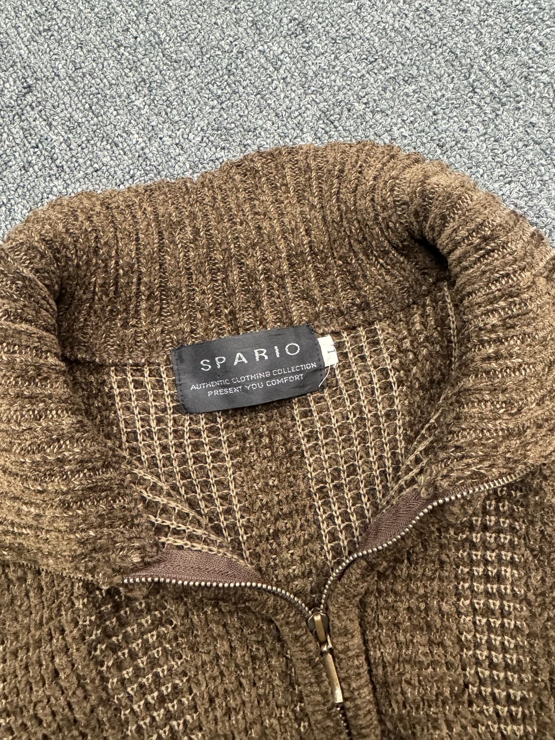 L)SPARIO 빈티지  브라운 니트 하프집업 상품이미지4