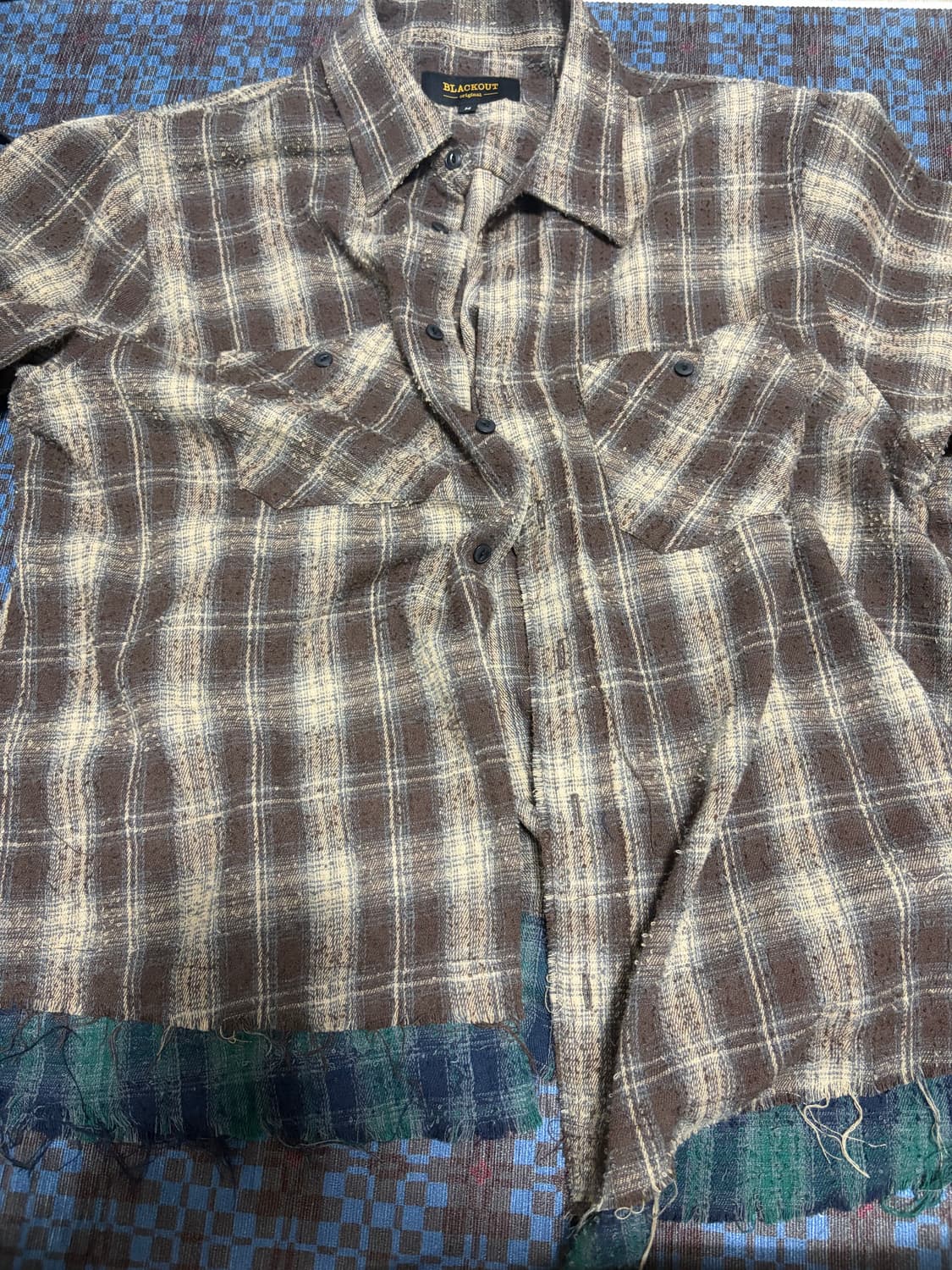 블랙아웃 브라운 체크셔츠 m 상품이미지3