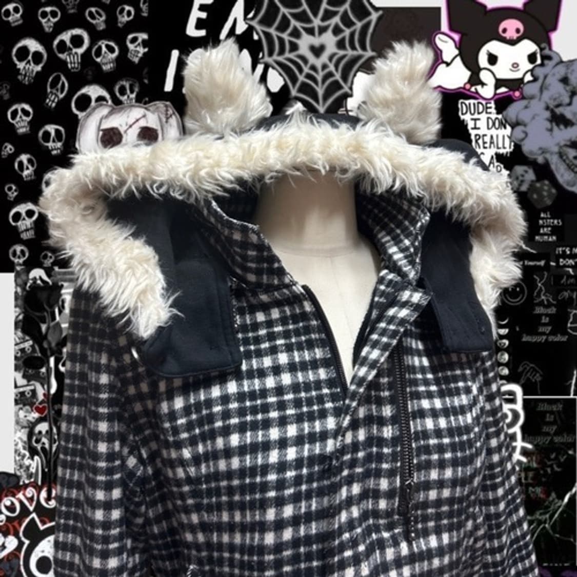 Algonquins fur ear check 2way coat & jk  상품이미지5