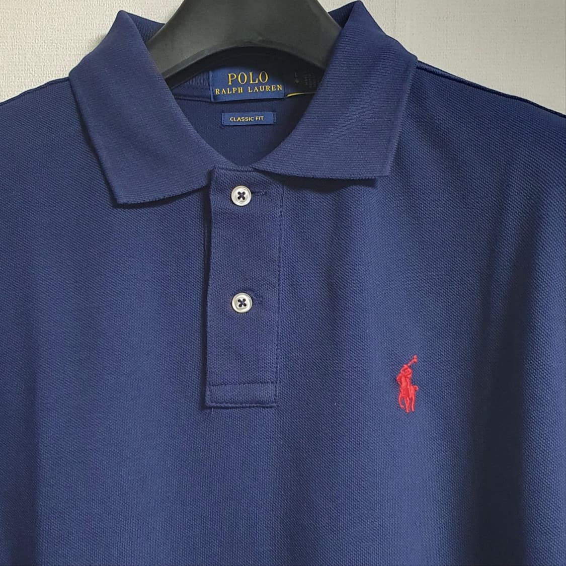 폴로랄프로렌 여성 클래식핏 반팔 카라티 네이비 L 상품이미지4