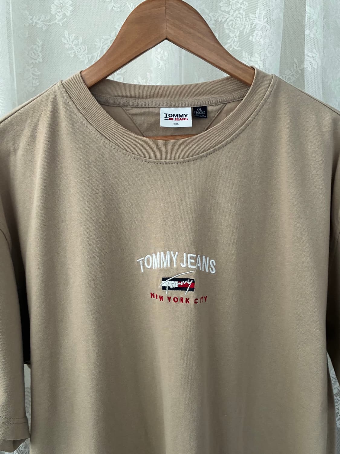 XXL) 타미진스 레이어드 반팔 티셔츠 베이지 상품이미지3