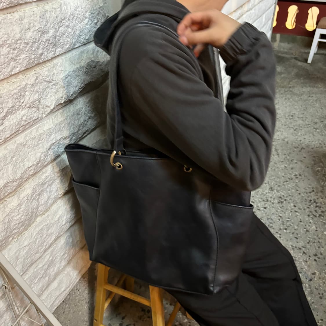 vtg o-ring cowhide tote bag 상품이미지2