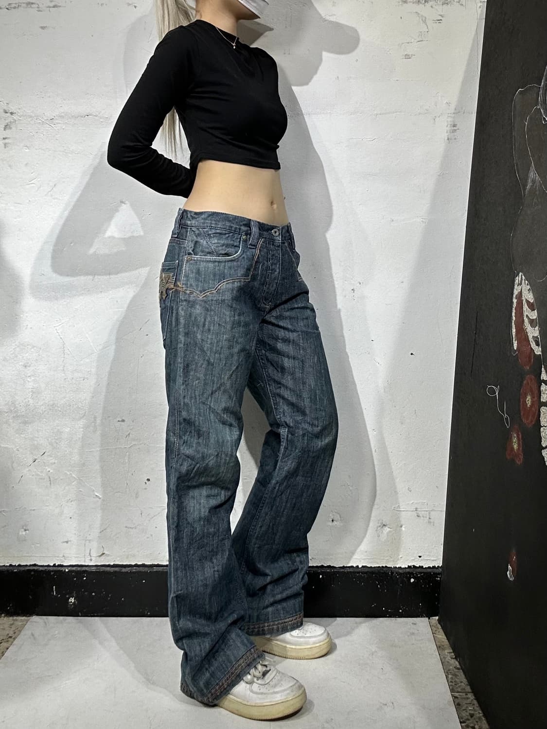 Antik denim 웨스터너 아카이빙 자수 포인트 와이드 데님 팬츠 상품이미지2