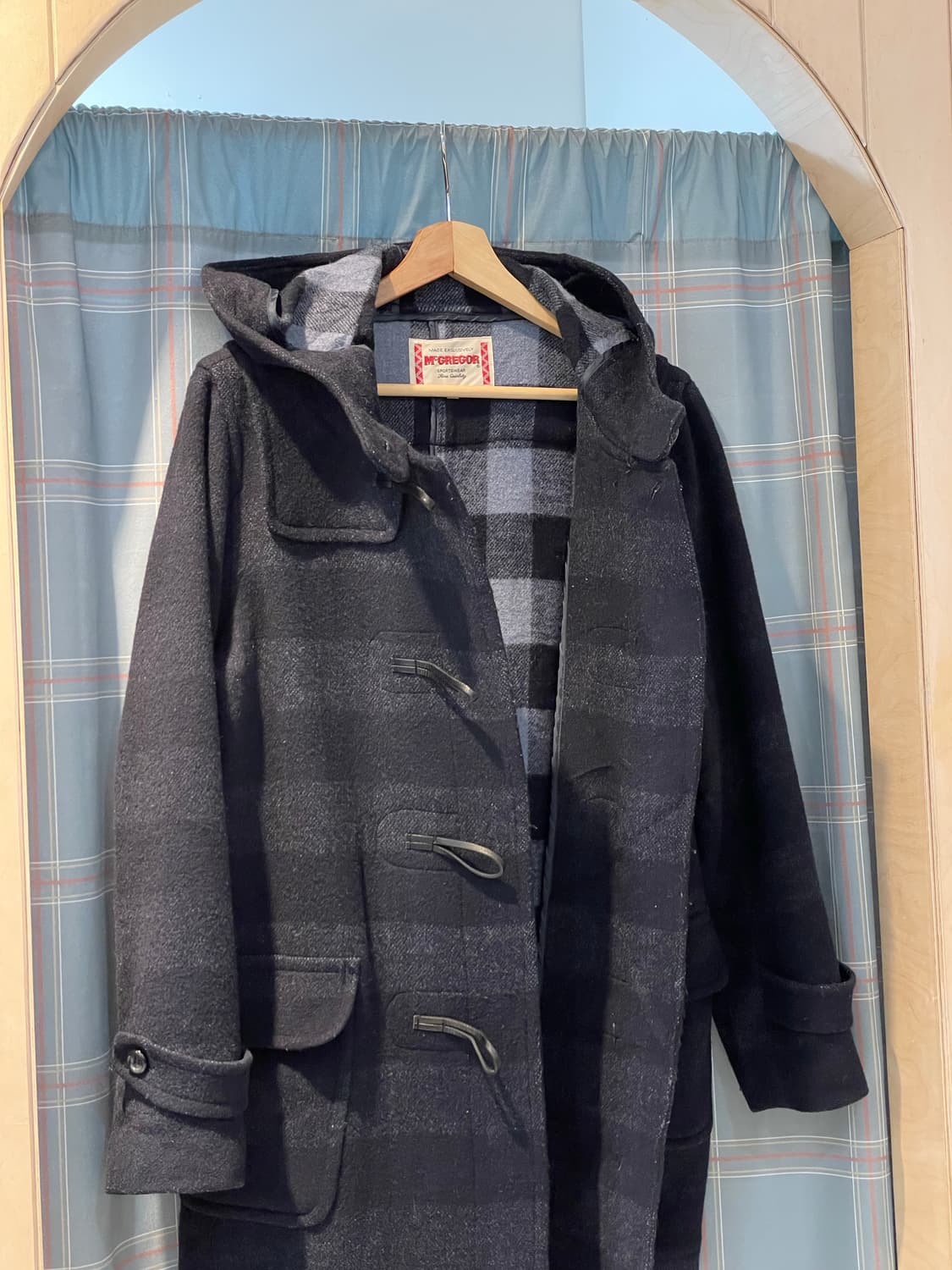 맥그리거 체크 스트라이프 떡볶이 더플코트 상품이미지4