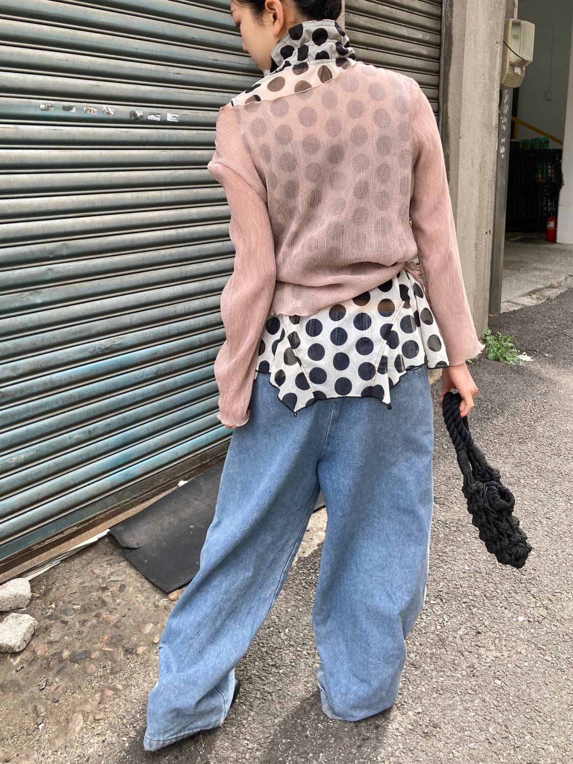 도트 프릴 시스루 샤 베스트 상품이미지2