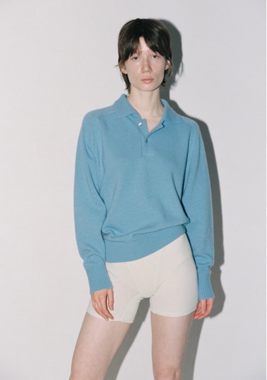 파르벵 울 캐시미어 버튼 카라라 니트 상품이미지1