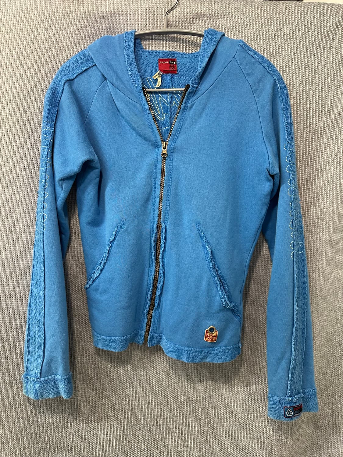 Paper Bag 블루 집업 후디 상품이미지1