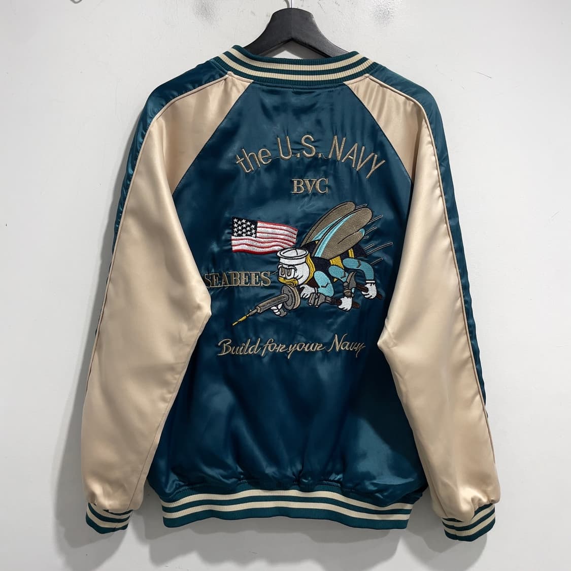 usa navy 자수 프린팅 리버시블 스카잔 상품이미지3