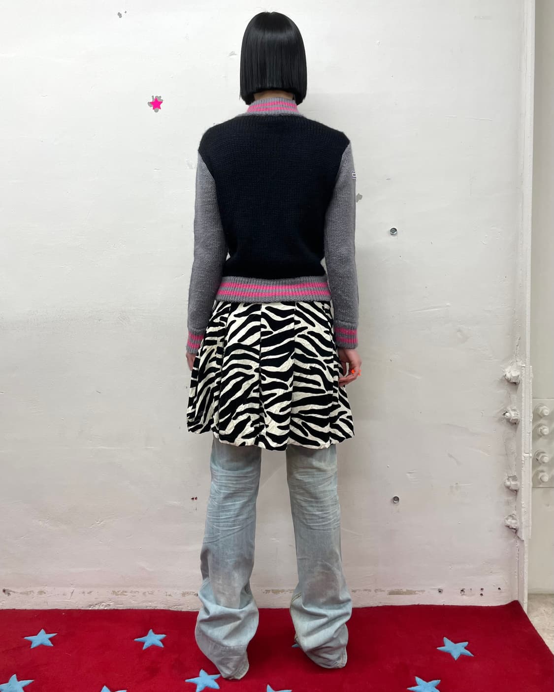 Retro pink knit zip-up  상품이미지4