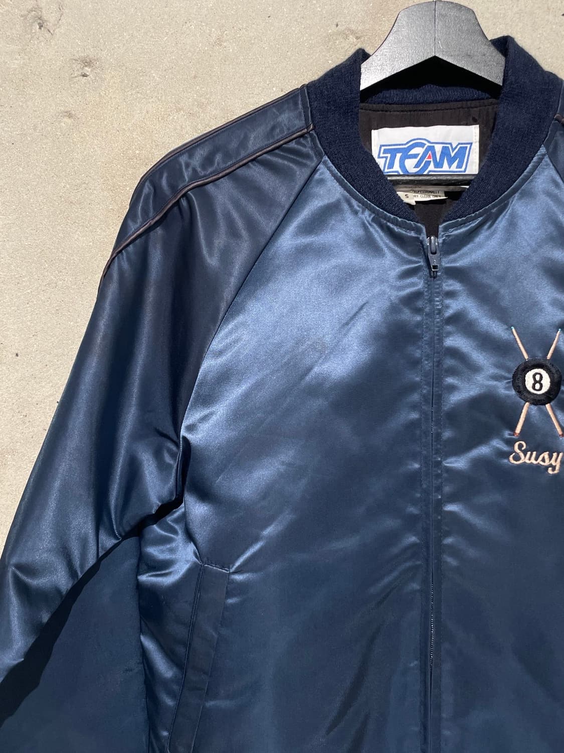 재패니즈 빈티지 블루 8볼 사틴 블루종 자켓 상품이미지2