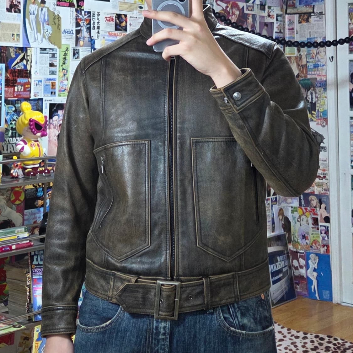 리바이스 싱글레이서 벨티드 브라운 소가죽 자켓 상품이미지2