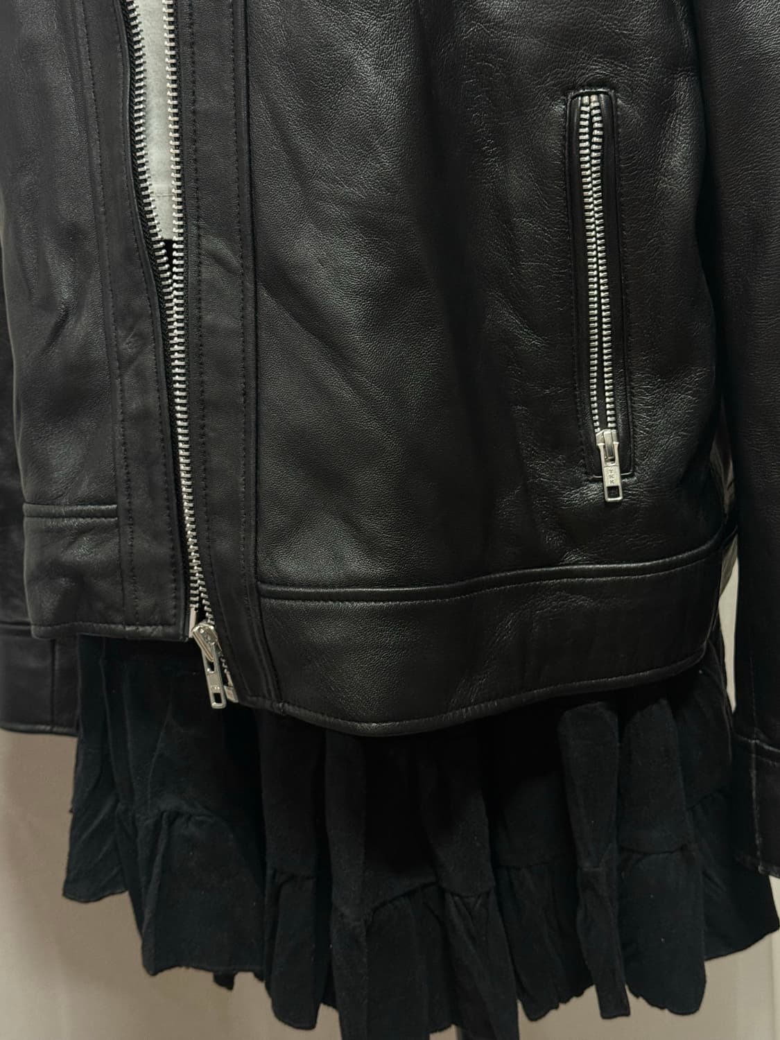 스페로네 lamb skin leather 램스킨 블랙 양가죽자켓 빈티지 상품이미지3