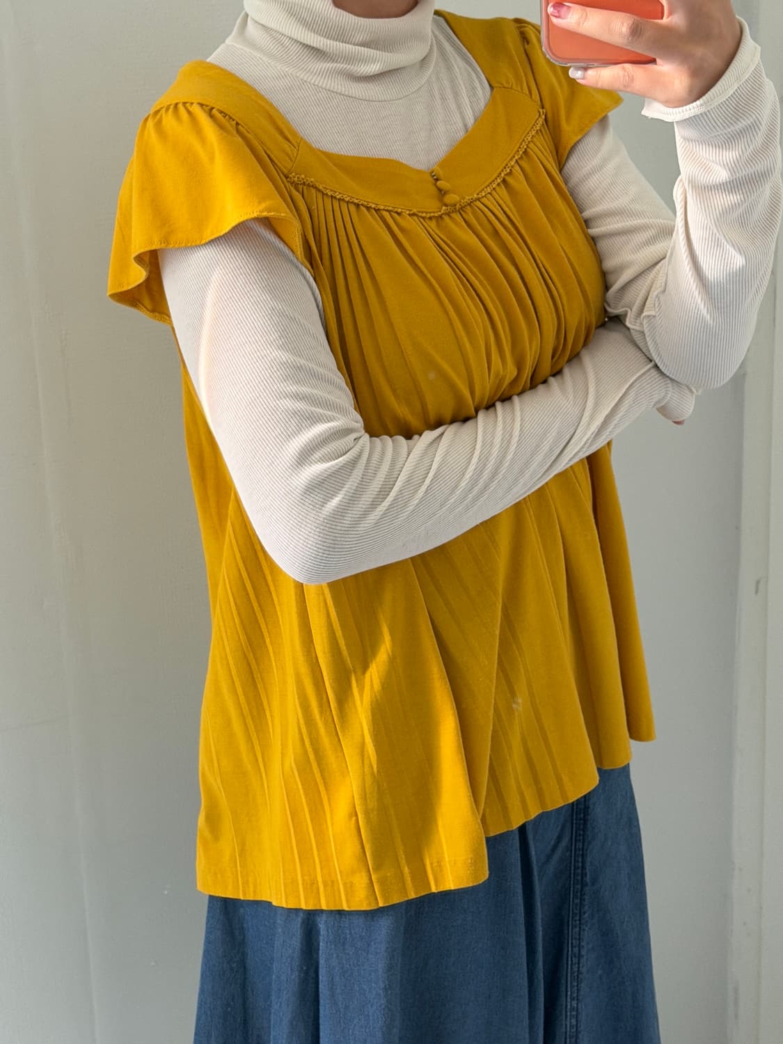 일본빈티지 모리 엘로우 반팔 상품이미지3