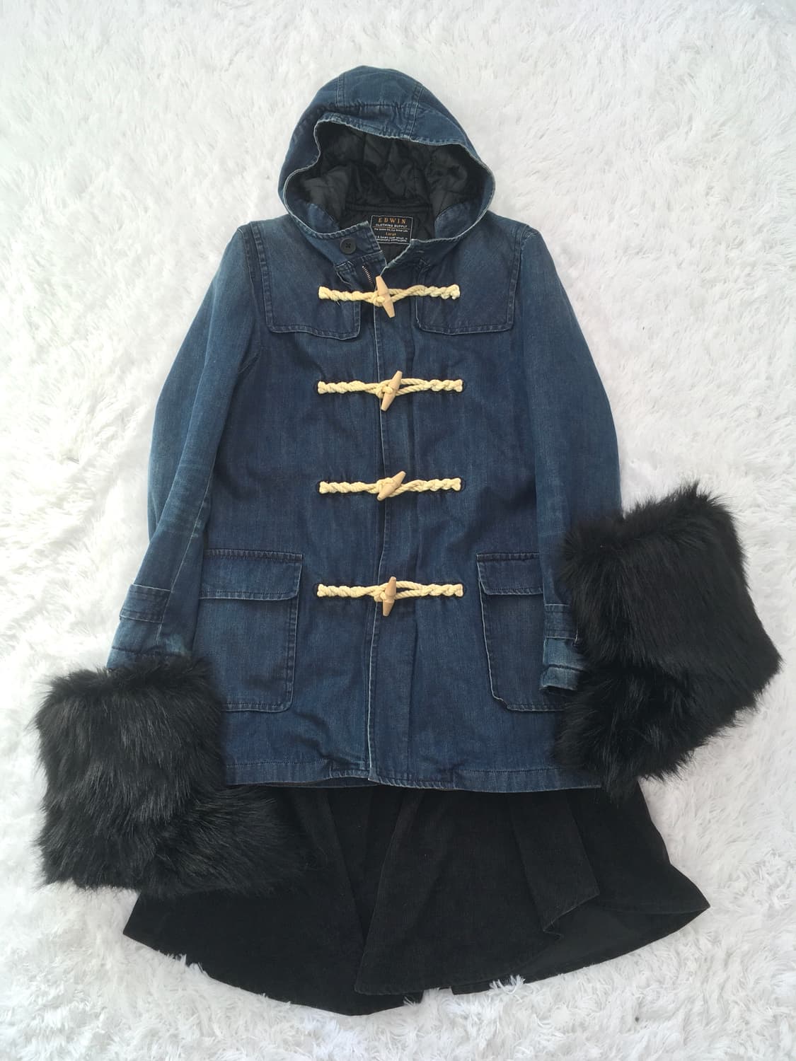 에드윈 데님 더플 후드 패딩 상품이미지4