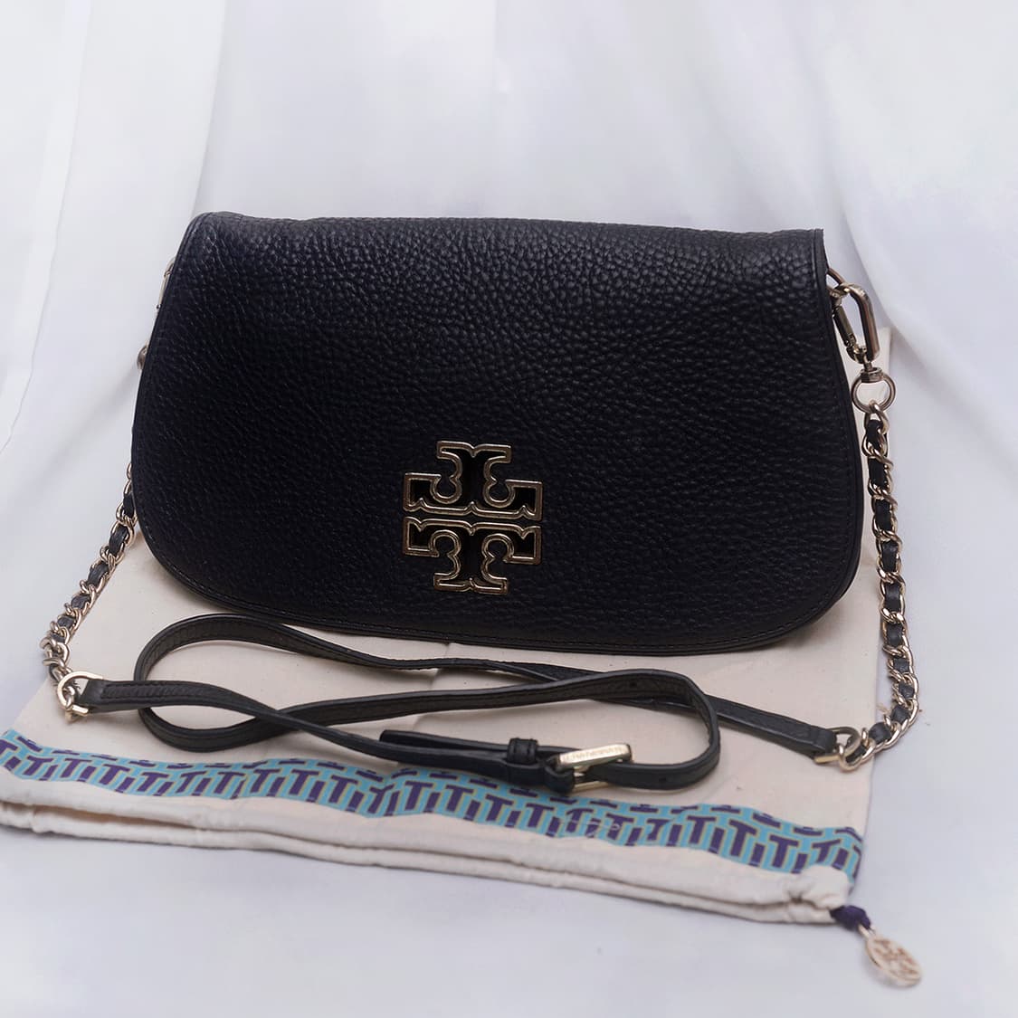 토리버치 브리튼 캐비어 엠보 레더 WOC 체인 크로스백 (클러치) 상품이미지1