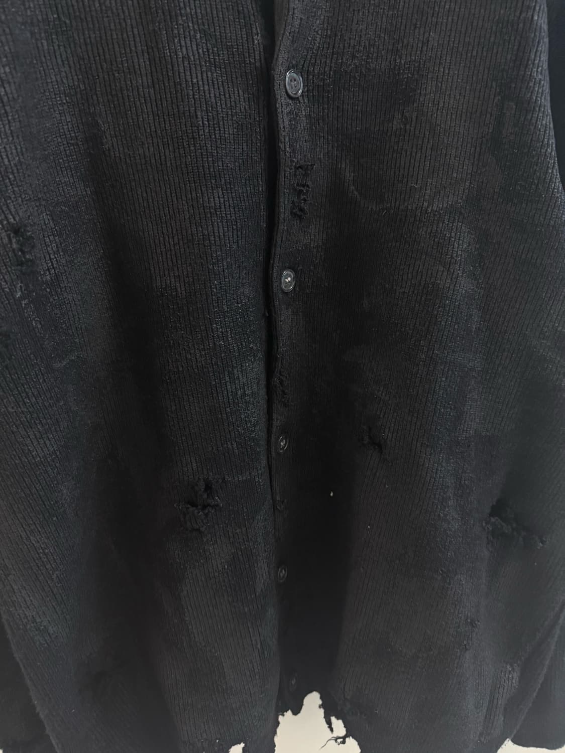 Distressed vintage oil wax coating 가디건 상품이미지3