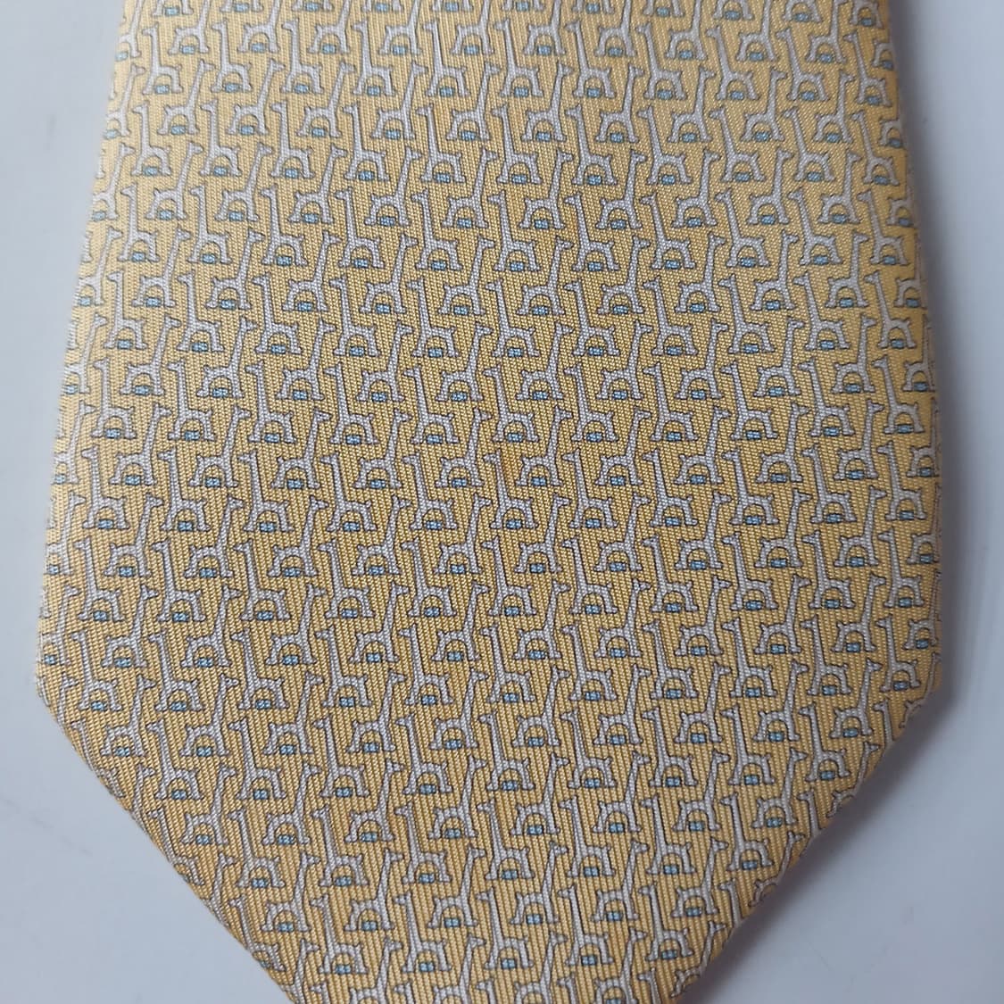 살바토레 페라가모 기린 간치니 패턴 넥타이 8.7cm A등급 A19807 상품이미지6