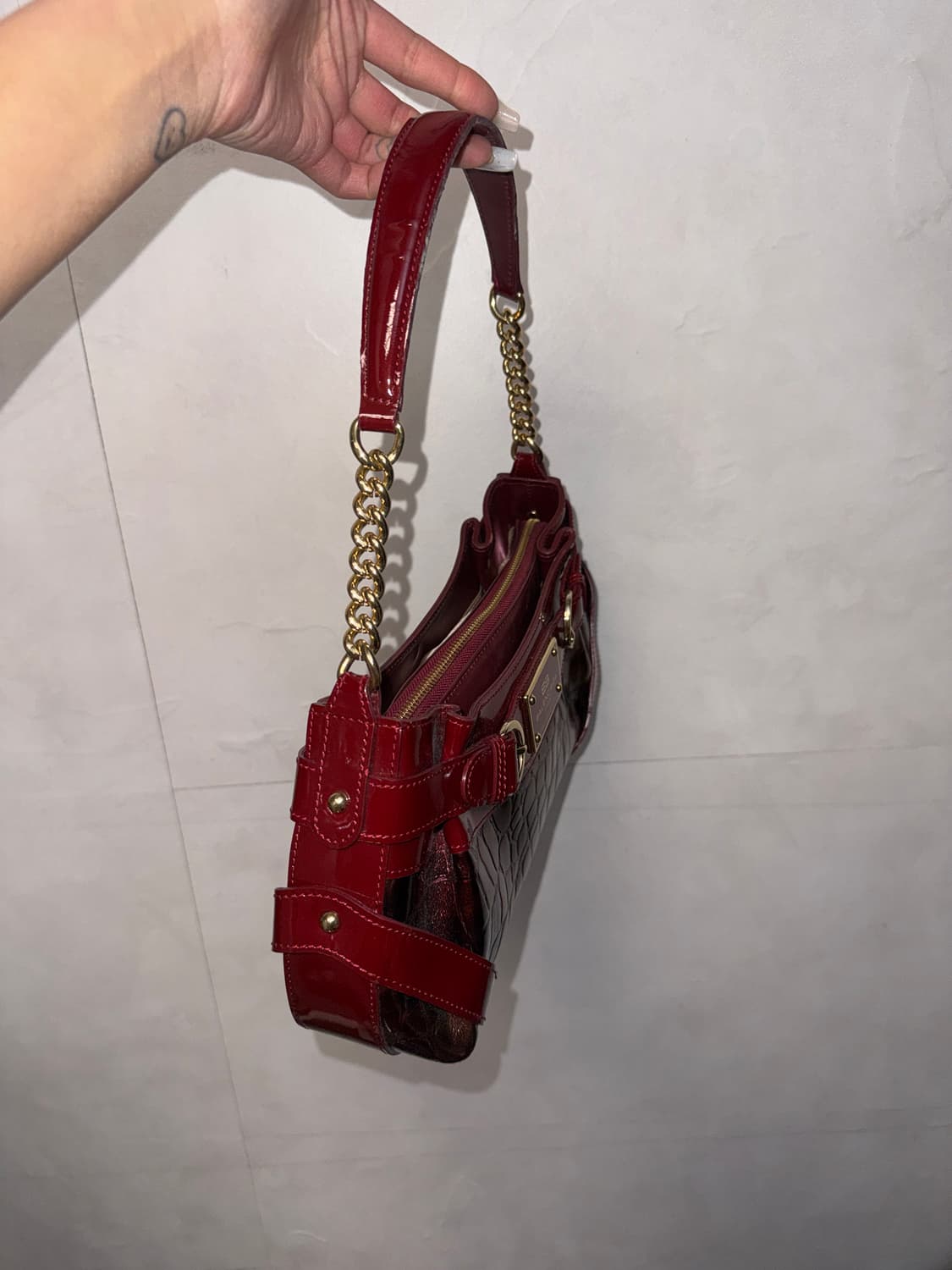 Balenciaga burgundy embossing 숄더백 상품이미지4